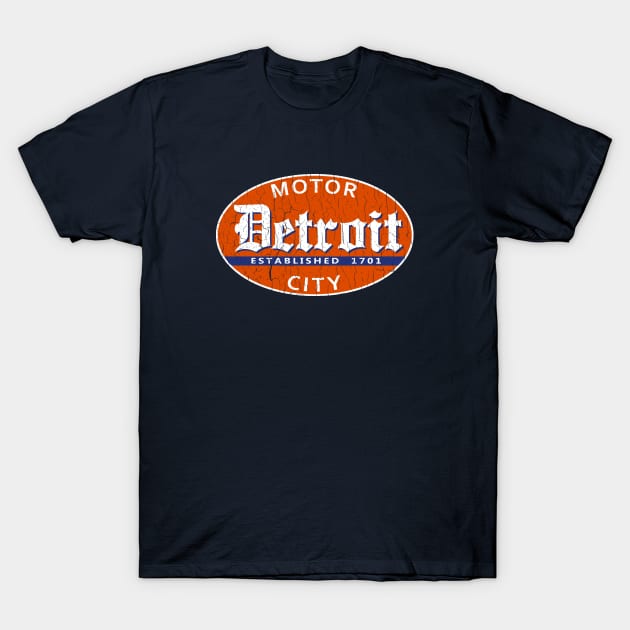 Vintage Detroit - Motor City T-Shirt by robotface